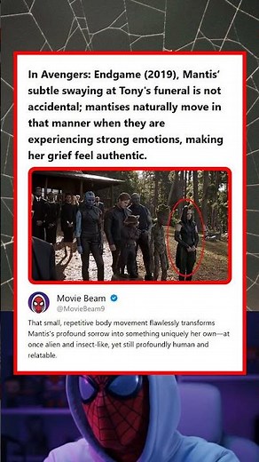 Avengers Endgame 2019 Mantis Swaying at Funeral Signifies Emotional Movement