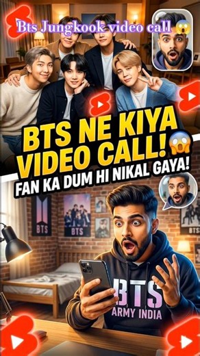 Bts Jungkook ka video call agaya 😱|| can't believe this trick 💜#shorts #bts #youtubeshorts