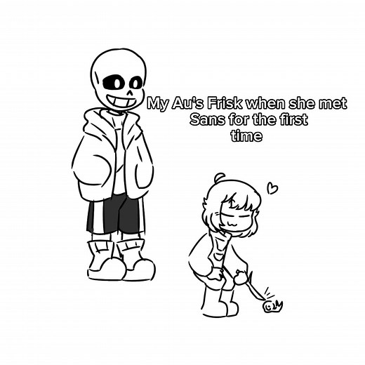 Frisk's reaction when she met Sans XD #undertale #undertaleau #undertalesans #sansundertale #sans #frisk #undertalememe #undertaleclassic #fypシ