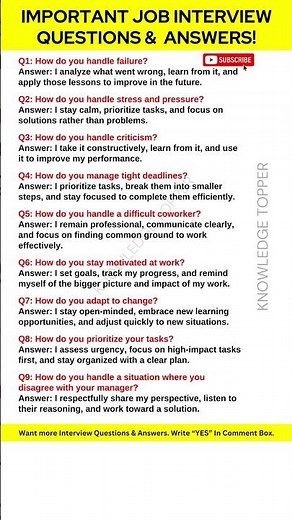 9 Most Important Job Interview Questions and Answers