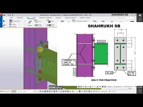 End Plate Connection in Tekla Structures | Column to Beam End Plate Connection in Tekla Structures