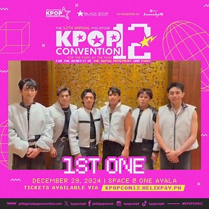 [#KPOPCON12] 1st.One invites you to the 12th Annual Philippine Kpop Convention! Happening on December 29, 2024 at the SPACE @ ONE AYALA! Catch them live and more artists and be part of the biggest KPOP fanclub gathering of the year! Tickets are available here: https://kpopcon12.helixpay.ph/ Proceeds will be for the benefit of Philippine Animal Welfare Society and The Hapag Movement. | Philippine Kpop Convention