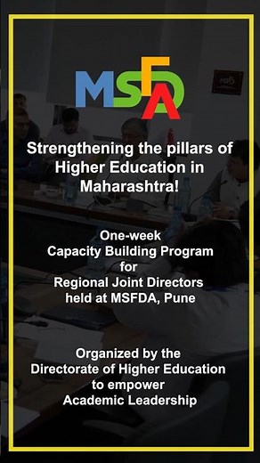 Strengthening Higher Education in Maharashtra | MSFDA Capacity-Building Program 2025