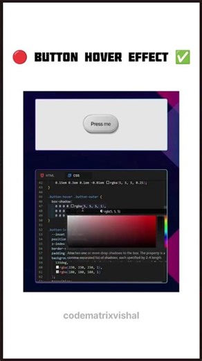 Button hover Effect using Html and CSS in Web Development #button #hovereffect #htmlcss #webdev