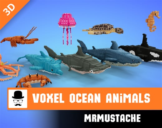Voxel Ocean Animals Pack by MrMGames
