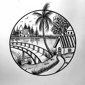 7.5K views · 187 reactions | Water reflection scenery art #art #sceneryart #drawing | Md. Takbir Hossain | Facebook