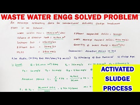 activated sludge process solved problem | ASP Solved Examples | Waste Water Engineering | ASP