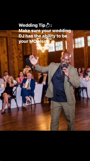 Wedding Tip From A Wedding DJ💍: When interviewing potential DJ’s for your wedding one of the main questions you should ask them is “Will you also be the MC for my reception?” Many brides just assume their DJ is capable of this and are shocked or overwhelmingly upset on their wedding day when they realize the DJ will not make announcements to guide the flow of the evening or release tables for dinner. I know of situations where DJ’s have told brides, “I’m not comfortable talking on the microphon
