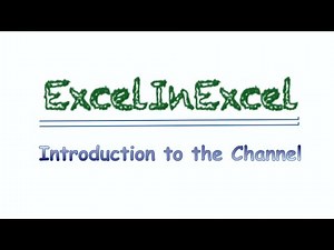 Introduction to the channel - Excel in Excel