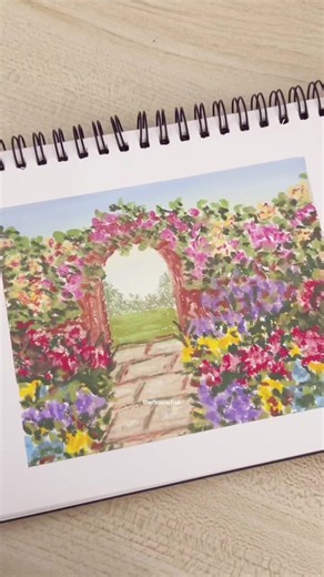 Colorful Flower Garden Art Challenge | Oil Pastel Drawing