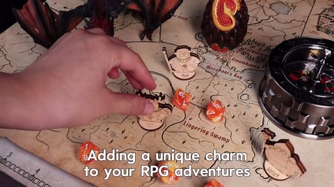 DND Fantasy Miniatures Set: 14 Cute 5E Character Classes + Dungeon Master - 2.5D Laser Cut 28mm Wood Figures for Pathfinder, Tabletop RPGs