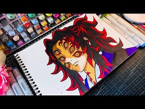 How to Draw Kokushibo Upper Moon 1 from Kimetsu no Yaiba | Step by Step Tutorial