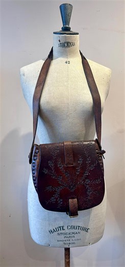 Vintage 1970s Floral Tooled Brown Leather Boho Saddlebag Shoulder Bag - Etsy