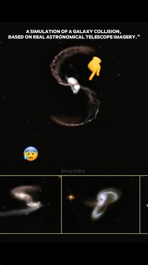 Galaxy Collision Simulation made from real photos.#galaxy#space #shorts