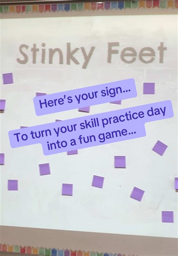 The students LOVE this one!!! Stinky Feet! Super easy and quick to setup and you can use any worksheet you already have! #teachersoftiktok #classroomgames #math #5thgradeteacher #handsonlearning