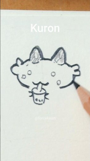 Hand-Drawn Boba Dragon Kurono 🐉🖤 Drawing Shorts #Shorts