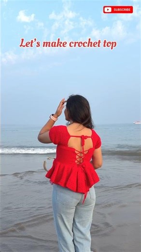 Crochet top tutorial🧶crochet tutorial for beginners🩷cute crochet #crochet #shorts #viral #ytshorts