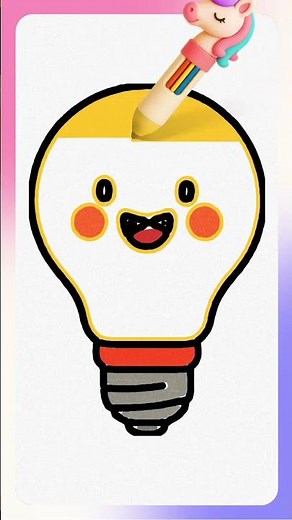 Draw a Light Bulb! ✨ Easy Kids Art! 💡 #howtodraw #forkids #drawing