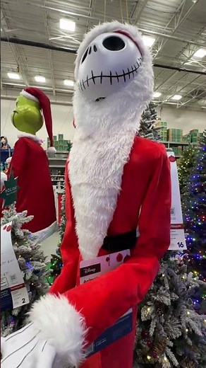 $198 Disney 6.5' Jack Skellington as Sandy Claws Animatronic, Tim Burtons Nitemare Before Christmas