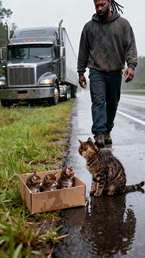 299K views · 4.6K reactions | Truck Driver Rescues Abandoned Cat Family From Highway! #rescue #animals #heartwarming | Vu Chronicles | Facebook