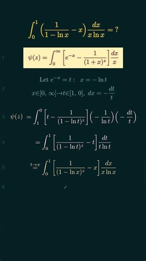 Integral of (1/(1-lnx)-x)/(xlnx) from 0 to 1