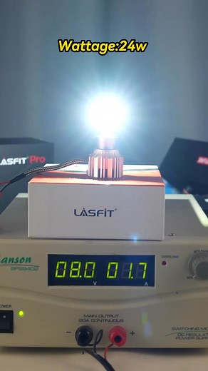 Headlight's brightness varies with changes in power. Lasfit LAplus...