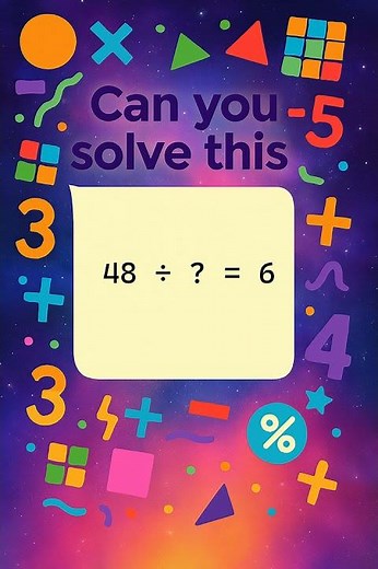 Easy Division Puzzle for Kids! 48 / ? = 6