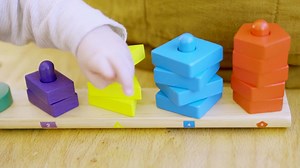 Melissa & Doug Stack and Sort Board - Wooden Educational Toy With 15 Solid Wood Pieces