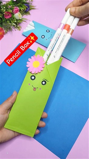 DIY Cute Paper Pencil Box ✏️ | Easy Paper Pencil Case Tutorial | Back to School Craft Ideas