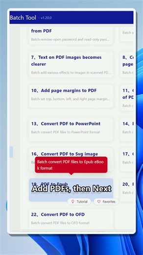Batch convert PDF files to EPUB eBooks