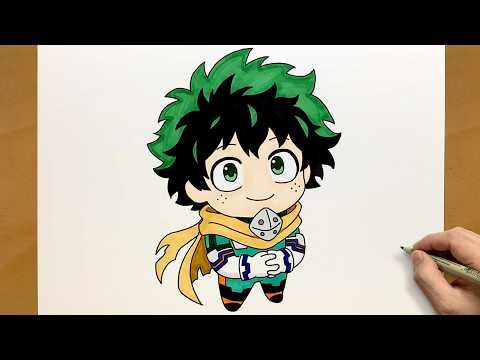 How to Draw Cute Deku Step by Step | MHA Drawing