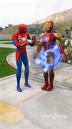 Spider-Man Save Ironman And Repair His Suit From Wolverine Strikes #shorts #ytshorts #gta5