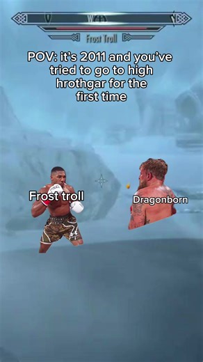 Frost troll wasn’t having it 😂 #skyrim #skyrimmemes #elderscrolls #gaming #gamingmemes