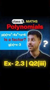 NCERT Class 9 Maths Exercise 2.3 Question 2(iii) Solution | Polynomials Ex 2.3 Q2(iii) #shorts