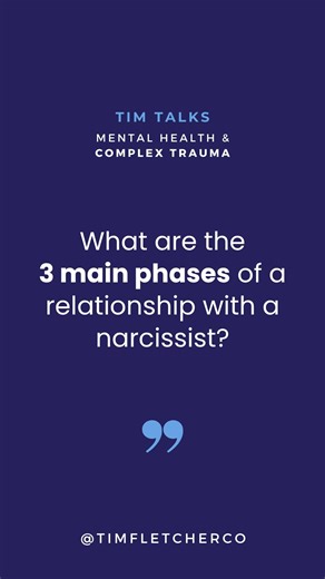 Tim Fletcher Co. on Instagram: "There are three main phases in the cycle of narcissistic abuse: Idealization — the luring phase, where everything feels perfect. Devaluation — the mask slips, and criticism or manipulation begins. Discard — the narcissist withdraws or seeks new supply. Recognizing these stages is one of the best ways to protect yourself from entering another toxic relationship or repeating the same painful pattern again. 📺 Watch the full video on YouTube: "How Narcissists Win You