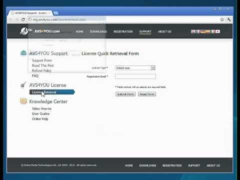 How to retrieve your lost license key for AVS4YOU Software?