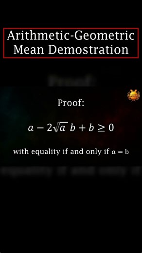 A simple proof for the Arithmetic-Geometric Mean #maths #olympiadmathematics