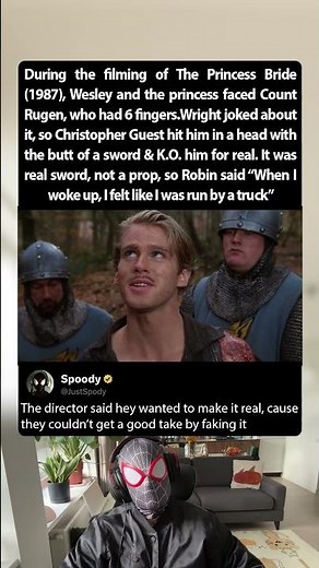 During the filming of The Princess Bride (1987), Rugen's sword was real