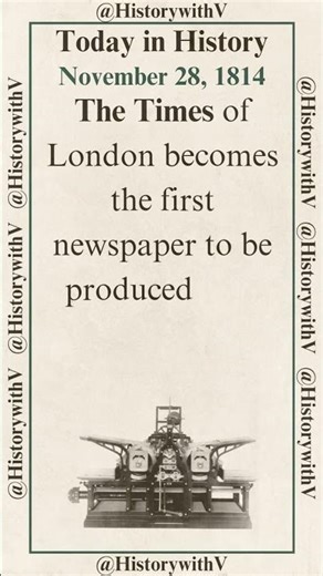Today in History - November 28, 1814