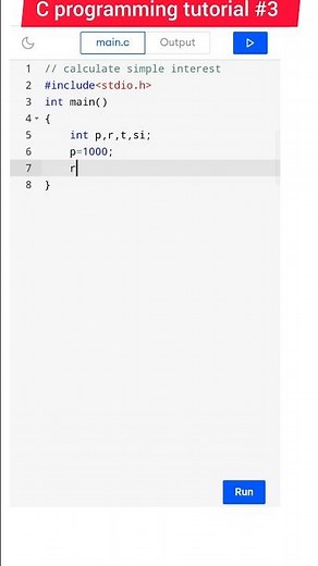 simple interest program in c | c programming | #shorts #shortfeed