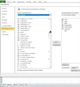 Insert the Insert Controls command symbol into the toolbar Excel VBA