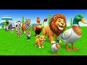 Funny Animals for Kids 😂 | Animal Sounds & Names Learning