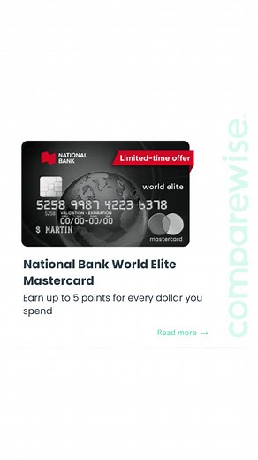 The National Bank World Elite Mastercard is one of the best reward credit cards in the market. Read more details - comparewise.ca/credit-cards/national-bank-world-elite-mastercard/ #nationalbank #nationalbankworldelitemastercard #mastercard #creditcard #travel #rewards #comparewise | Comparewise