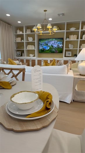 Stunning Dining Table Setup in an Open Floor Plan Home