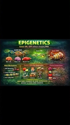 “Epigenetics Explained in 30 sec 🔬 | Genes ON/OFF Without Changing DNA 🧬”