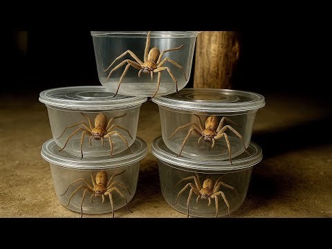 I Caught Five Big Huntsman Spiders Using a Bowl