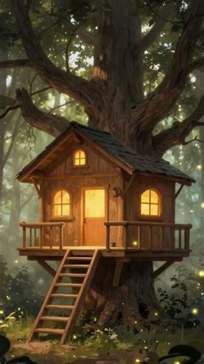 Firefly Flicker Treehouse | Quiet Calming Music Short