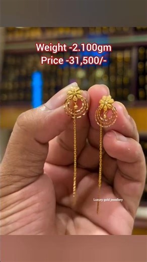 Only 2 gram gold sui dhaaga earrings designs #shorts #viralshorts #earrings #goldsuidhagaearring