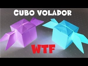 Flying cube with wings - Origami