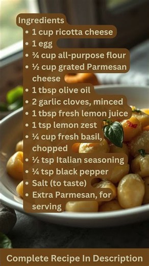 Lemon Basil Ricotta Gnocchi Recipe by What Shall I Cook